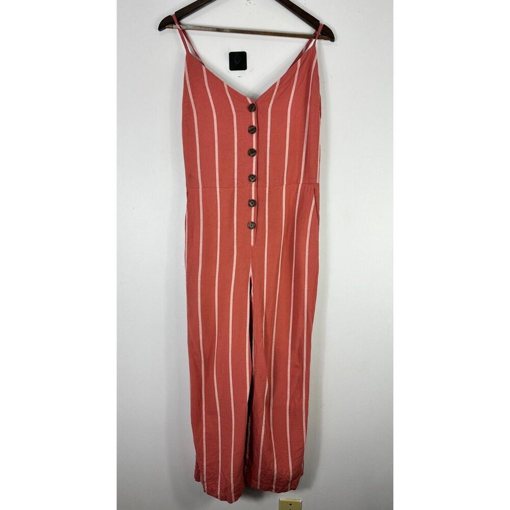 Gap Sleeveless Striped Jumpsuit Womens 8 Red Coastal Euro Summer Preppy Vacation